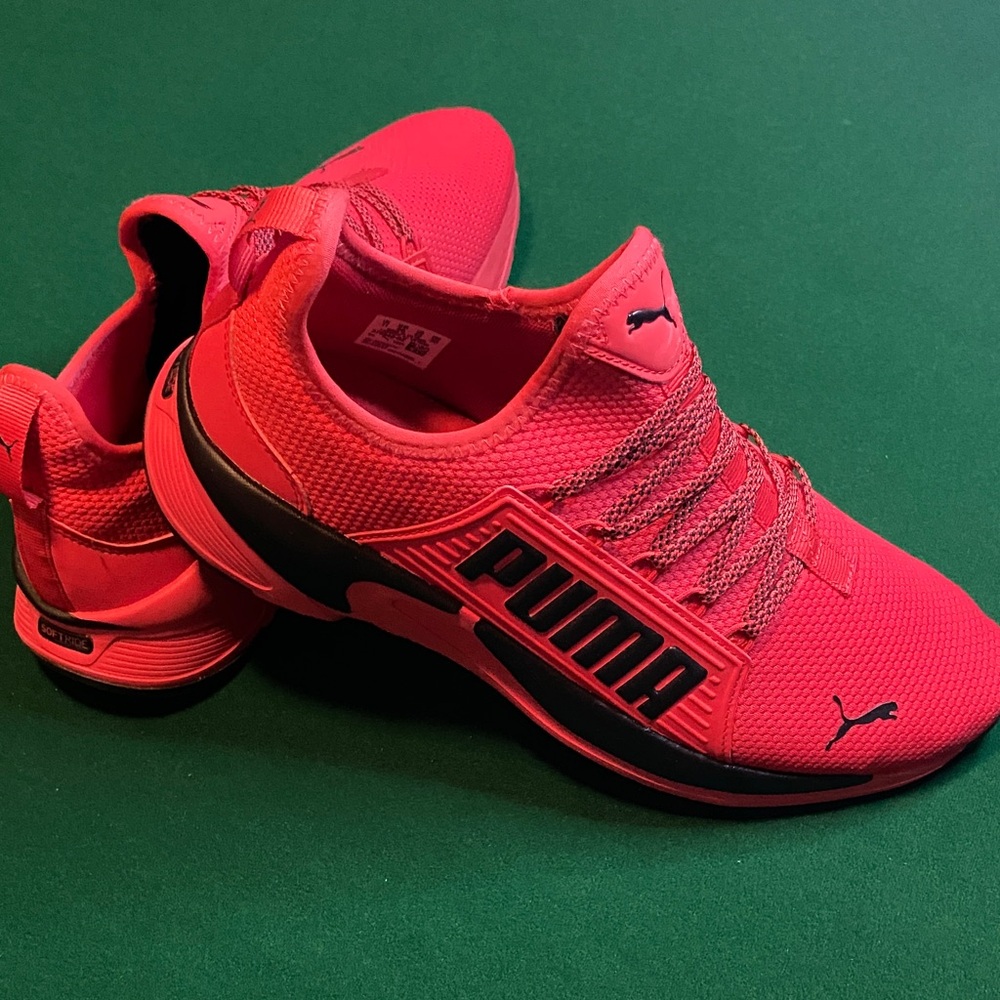 Puma Men's Athletic Shoes in Vibrant Red and Black